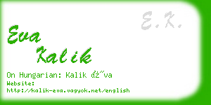 eva kalik business card